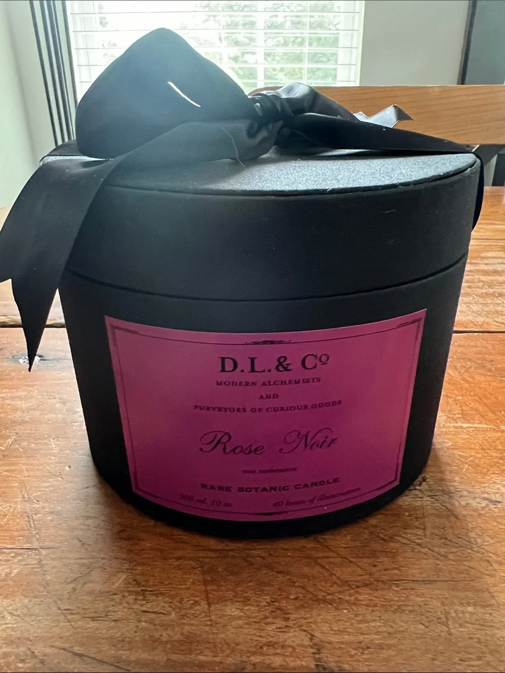 D.L. & Co. Rose Noir Candle in Black Box - 10 ounce, 40 hours